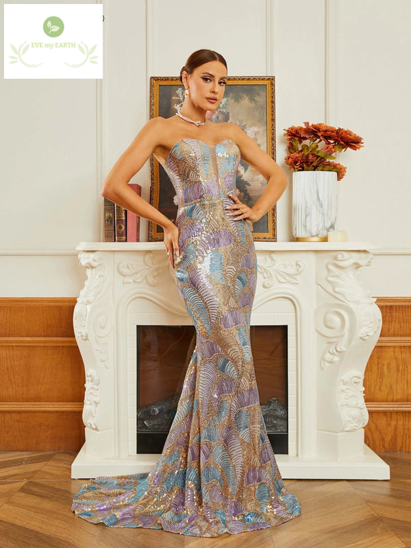 Mis Ord 2024 Strapless Mermaid Chic Elegant Woman Dress