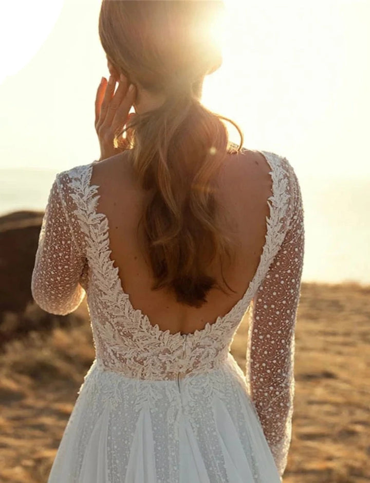 Wedding Dress with V-neck