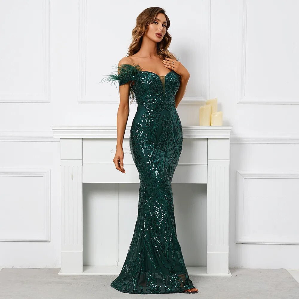 Feather Evening Dress | EVE my EARTH